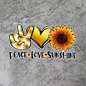 Colorful PEACE LOVE SUNSHINE Self-Adhesive Decal BRAND NEW